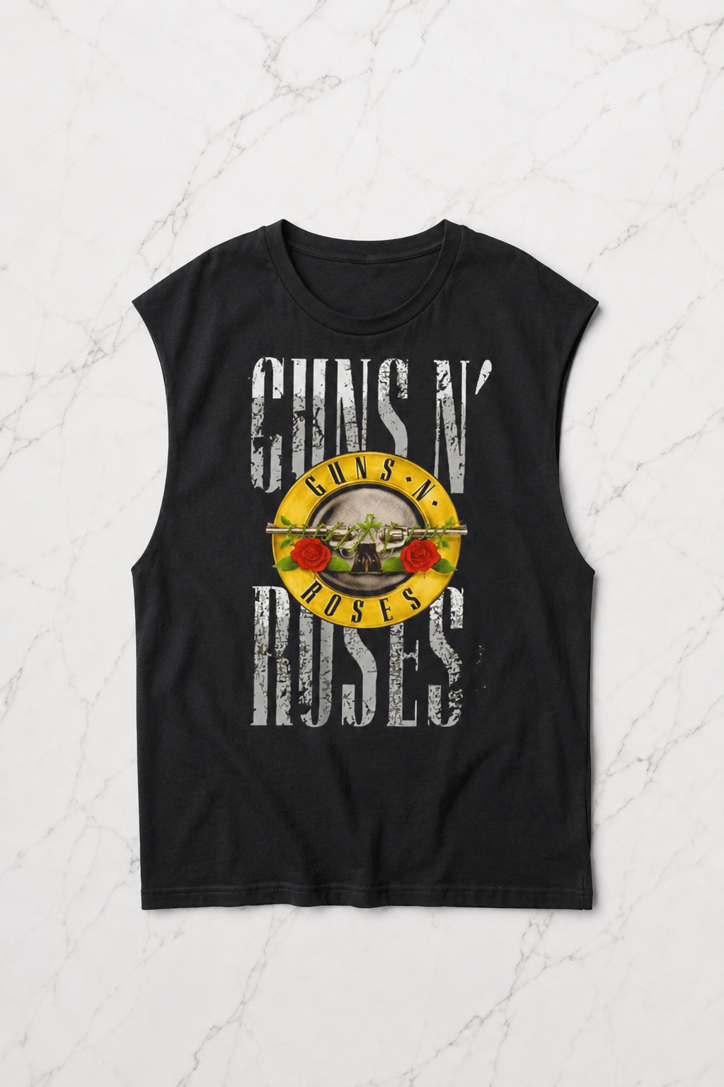 Siyah Guns N' Roses Group Kolsuz Unisex T-shirt