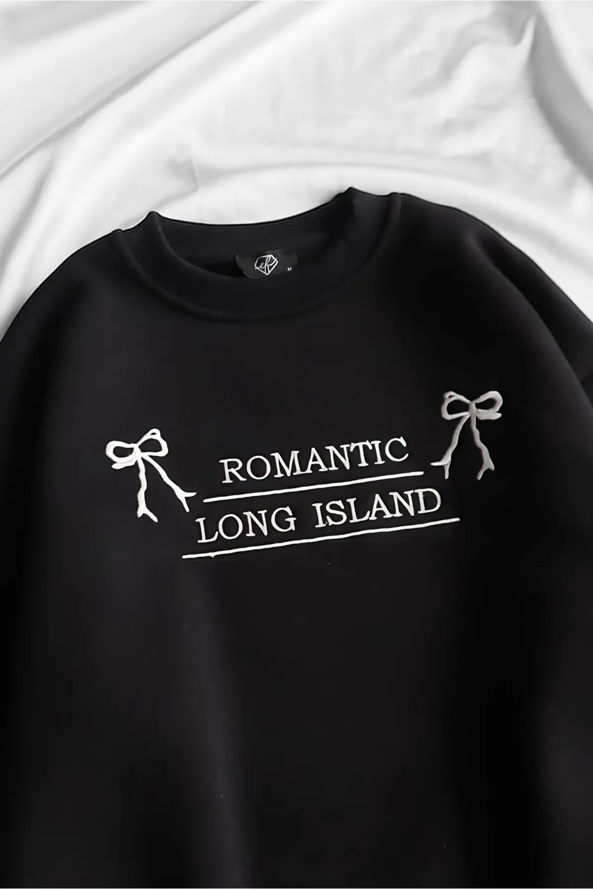 Siyah Romantic Long Island 3 İplik Şardonlu Sweatshirt