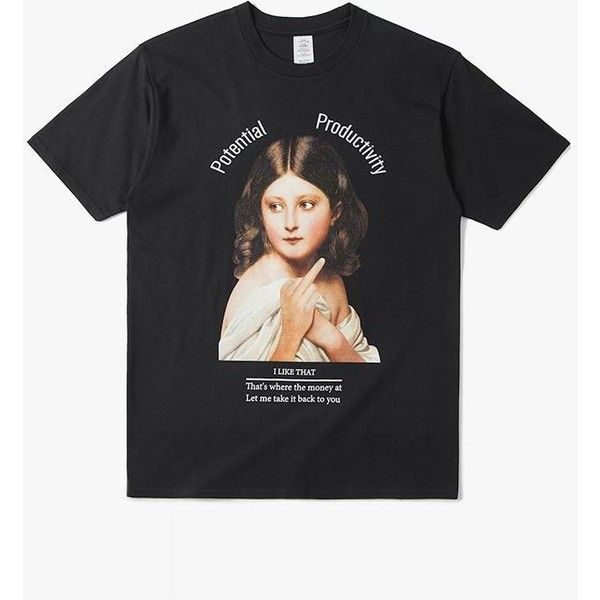 Siyah Rönesans Kız Baskılı Kısa Kol Oversize T-Shirt