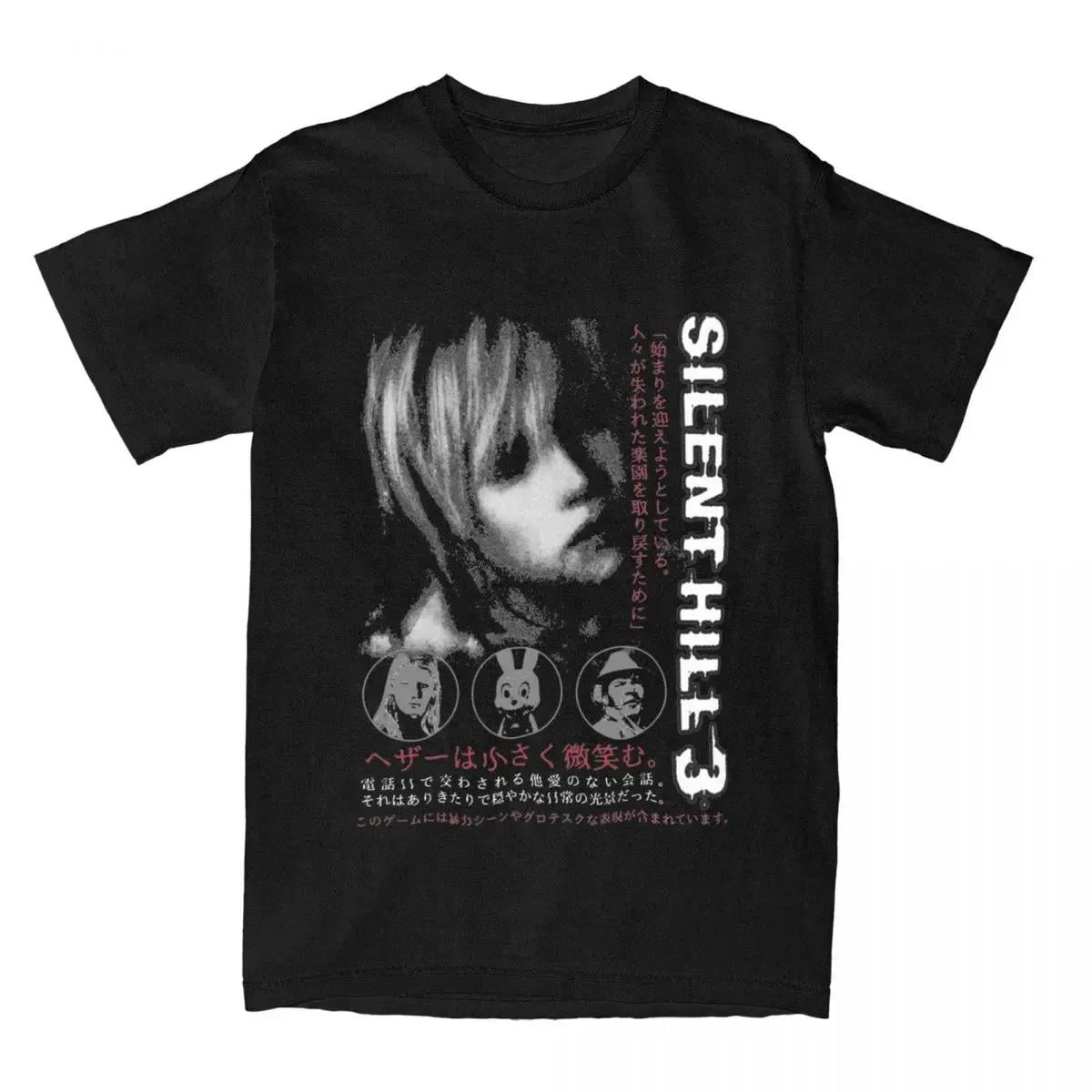 Siyah Sılent Hıll Baskılı Unisex Oversize T-shirt
