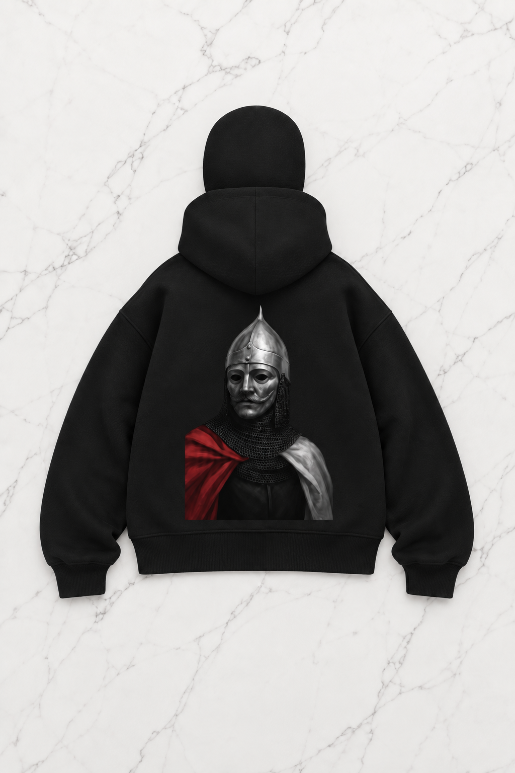 Siyah Unisex Kar Maskeli Empirates King Baskılı Oversize Hırka