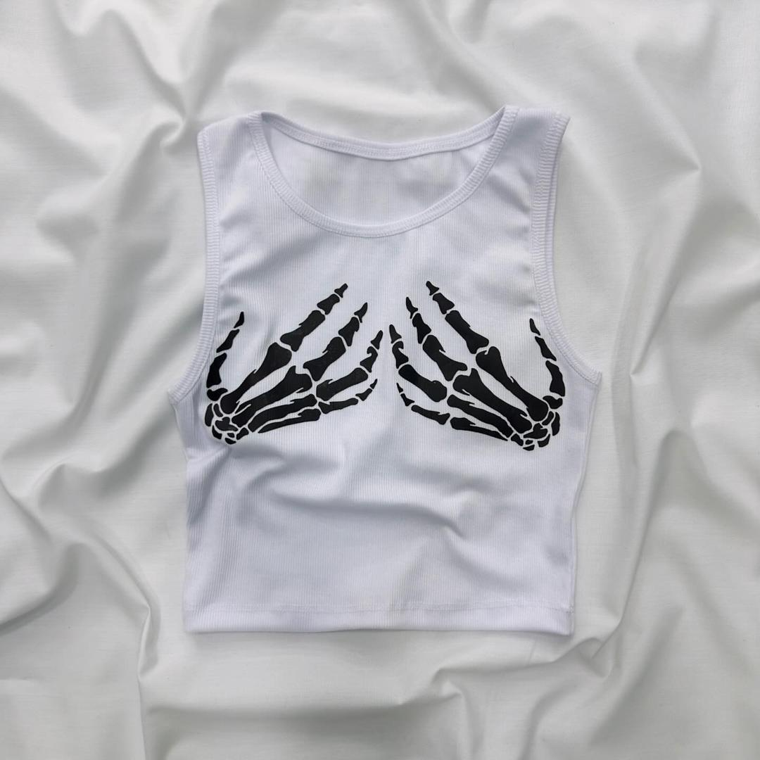 Skeleton Detail Tech Crop Tank