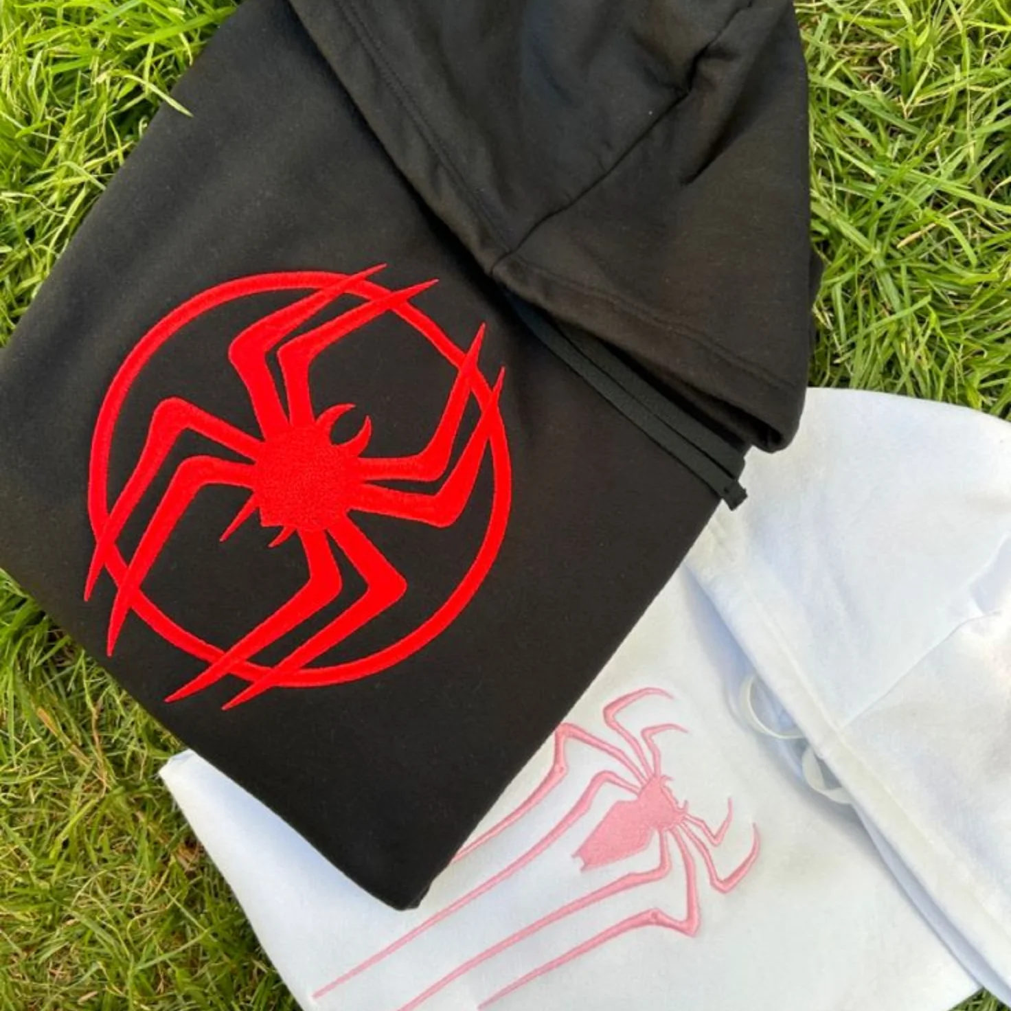 Spider & Gwen Beyaz Siyah Oversize Sweatshirt 
