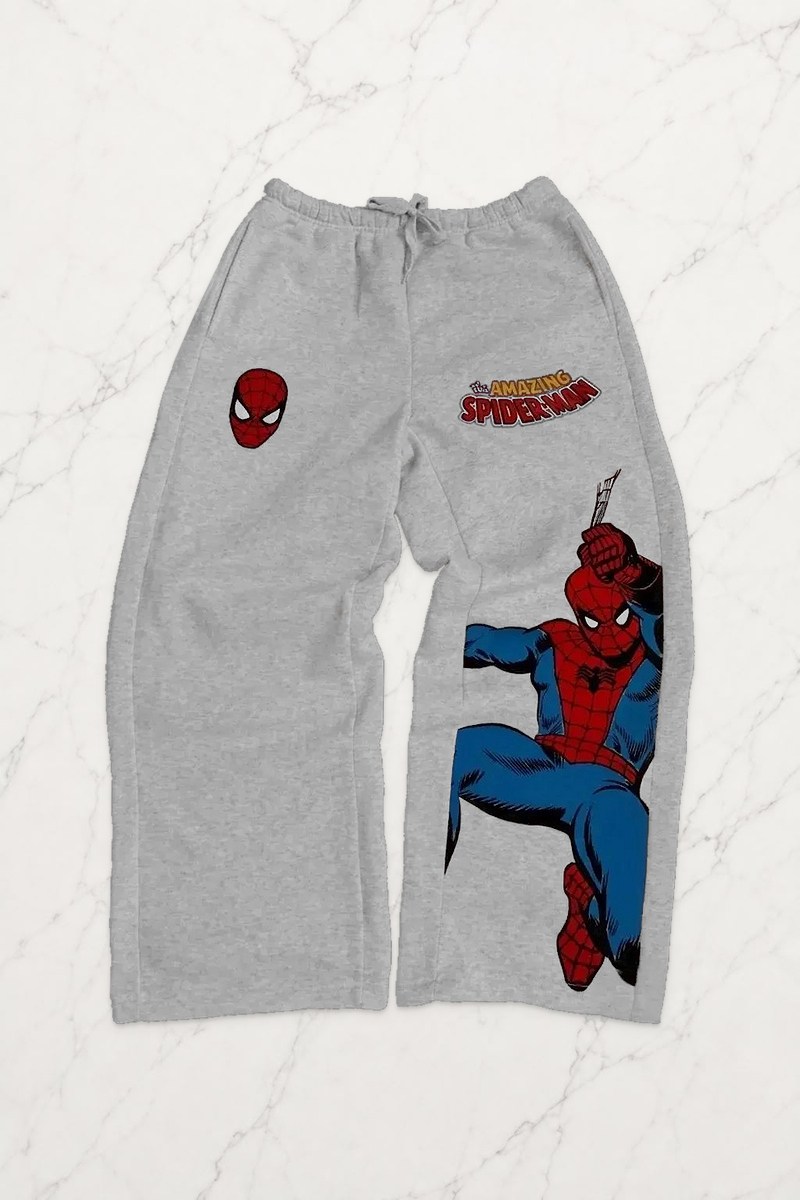Spider-Man Baskılı Gri Eşofman Altı