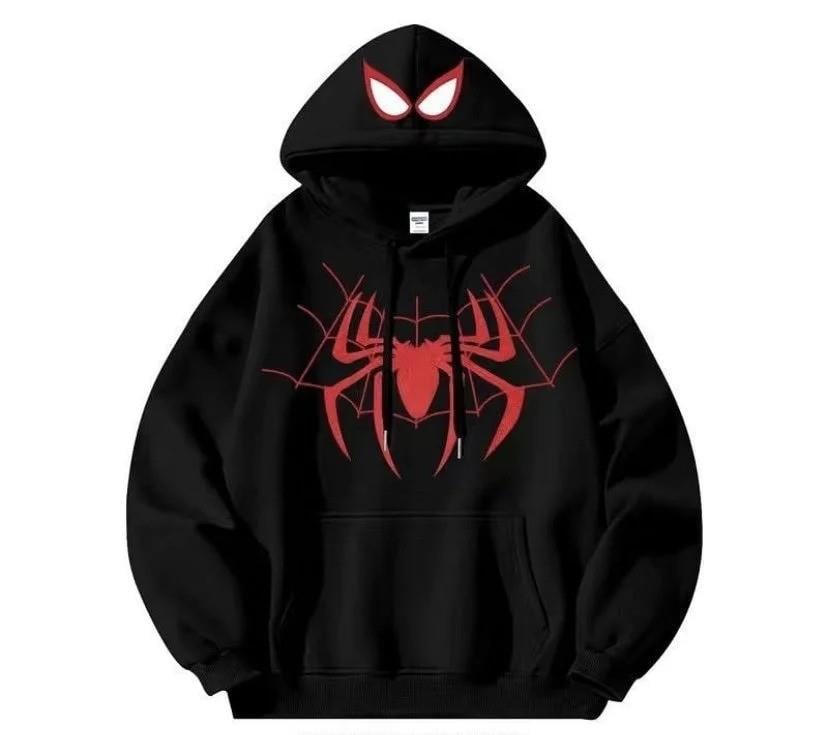 Spider Web Black Detail Oversize Unisex Sweatshirt
