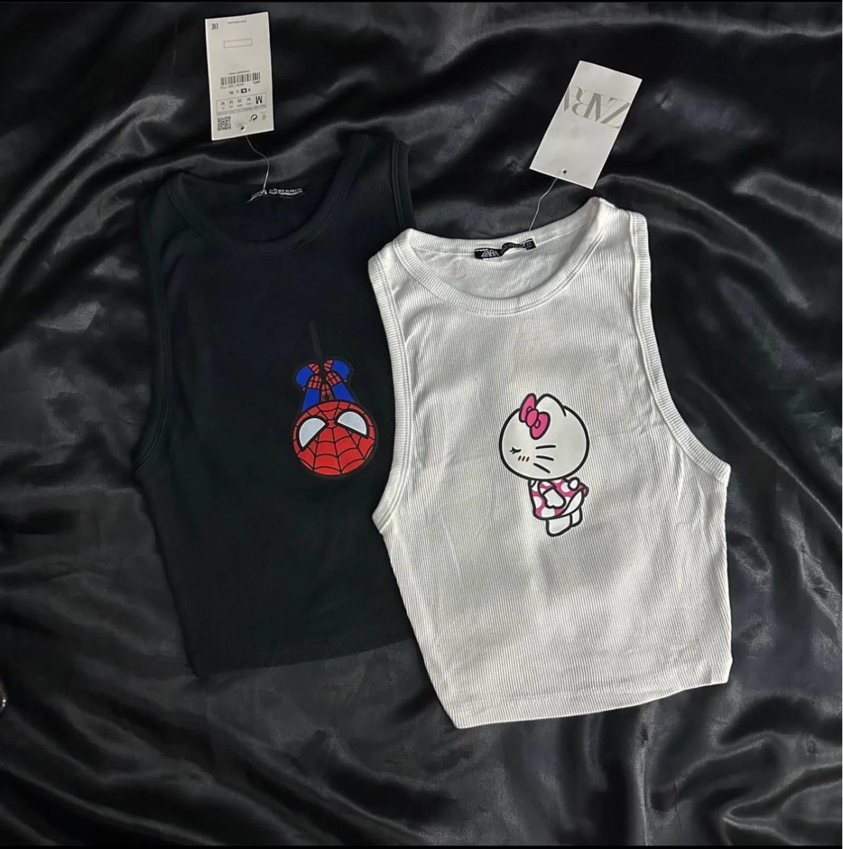 Spiderman & Hello Kitty Detail Crop Tank