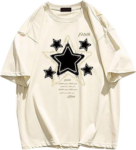 Star Grunge Detail Oversize Unisex Sweatshirt