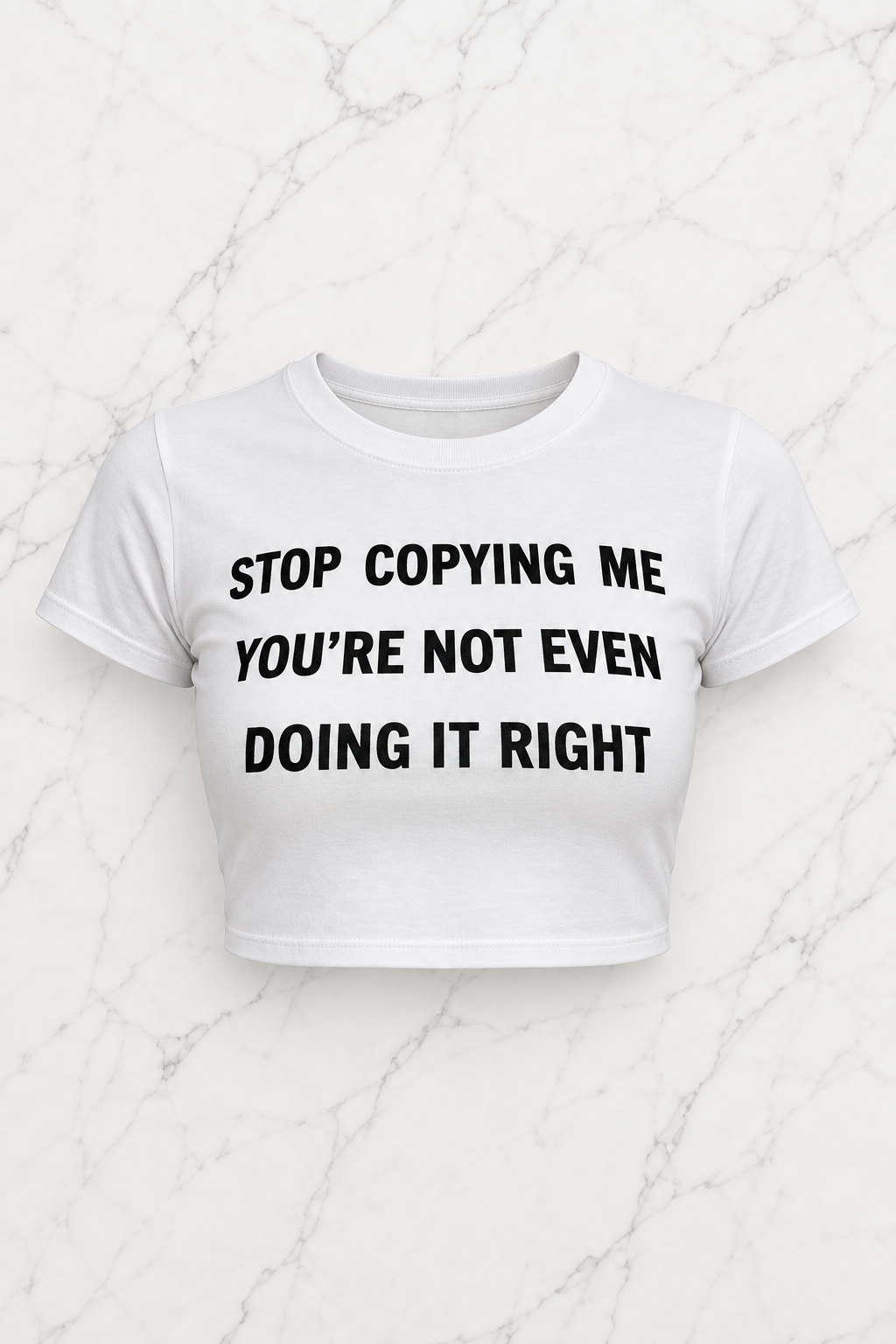 Stop Copying Me Detail Crop Top