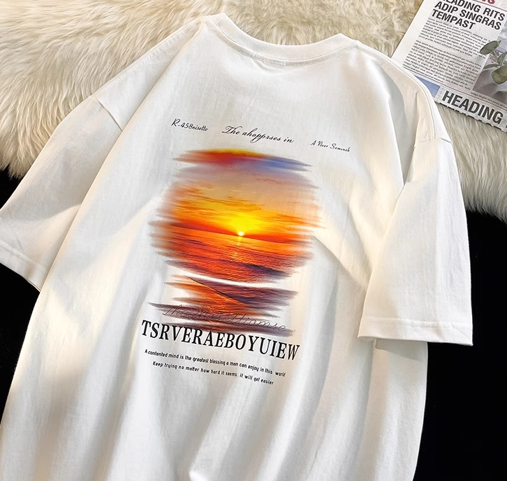 Sun Of Aesthetic Detaylı Oversize Unisex Beyaz T-shirt