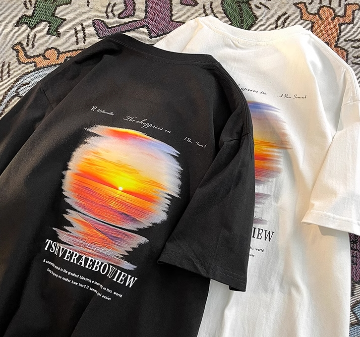 Sun Of Aesthetic Detaylı Oversize Unisex Siyah T-shirt