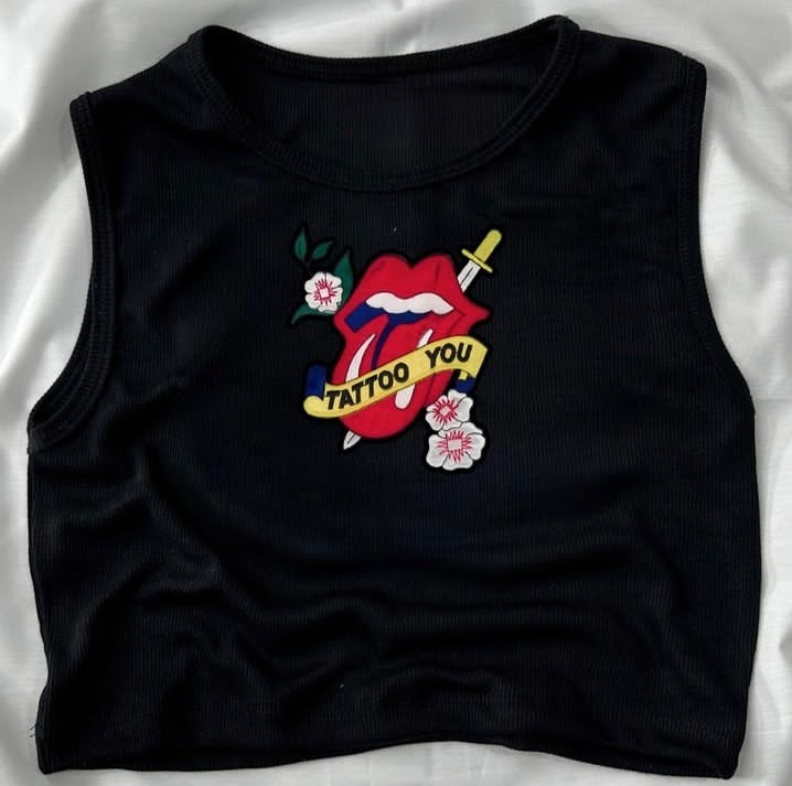 Tatto You Detail Tech Crop Tank