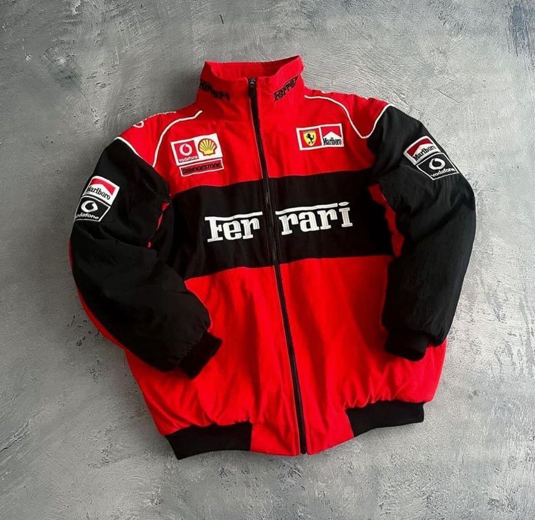 Unisex Oversize Ferrari Baskılı Bomber Ceket