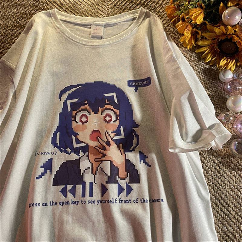Venwu Seneven Detaylı Oversize Unisex Beyaz T-shirt