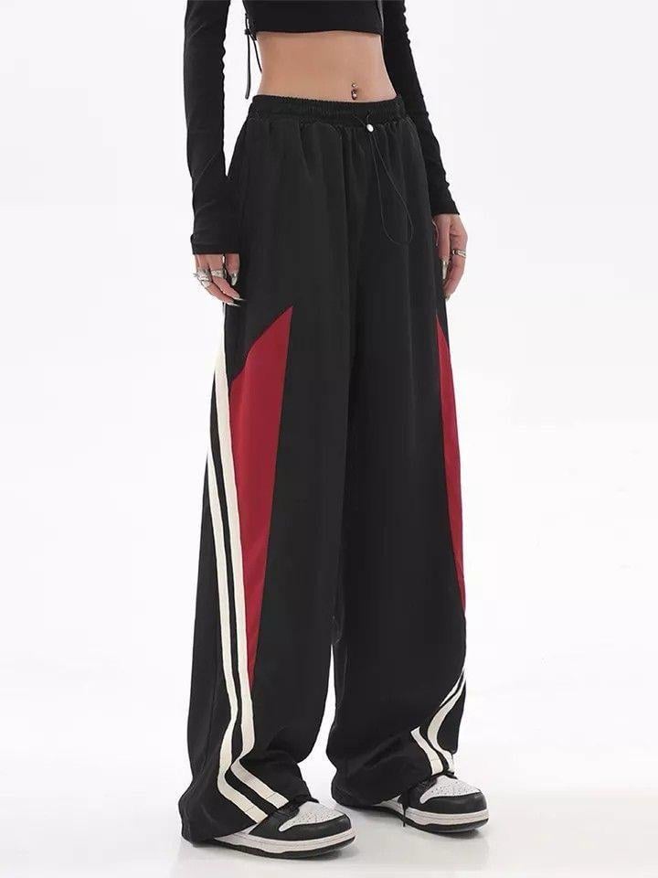 Y2k Wide Leg Line Detail Eşofman Altı