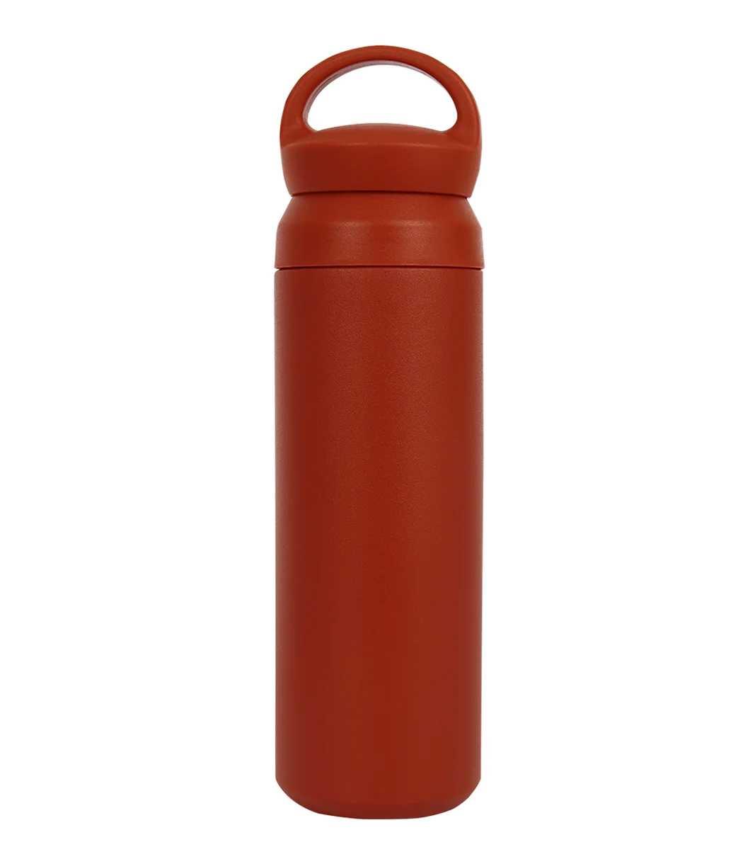 Çevirme Kapaklı Kırmızı Çelik Termos 500 ml 