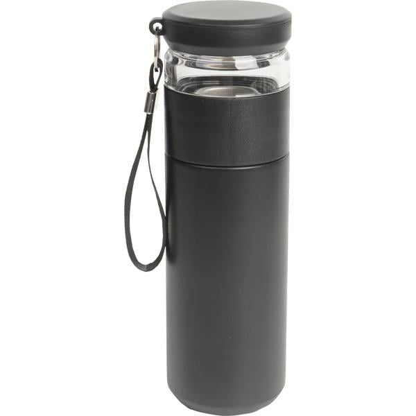 Filtre Ayrımlı Siyah Çelik Termos 450 ml