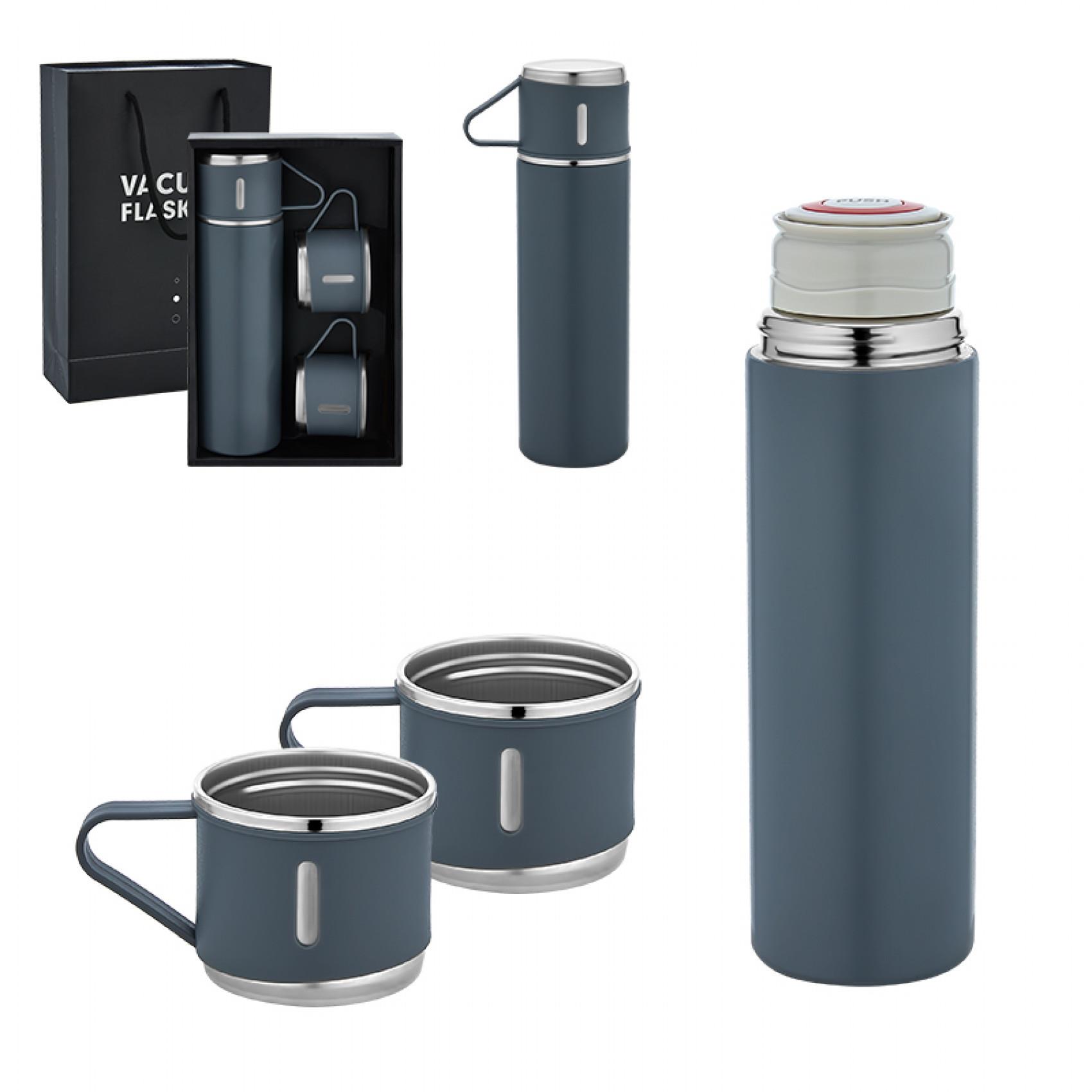 Gri 3'lü Çelik Termos Set 500 ml