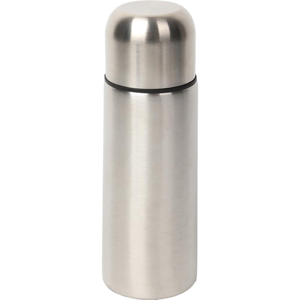 Kilit Kapaklı Gri Çelik Termos 350 ml