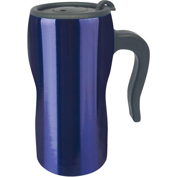 Kulplu Lacivert Çelik Bardak Termos 250 ml