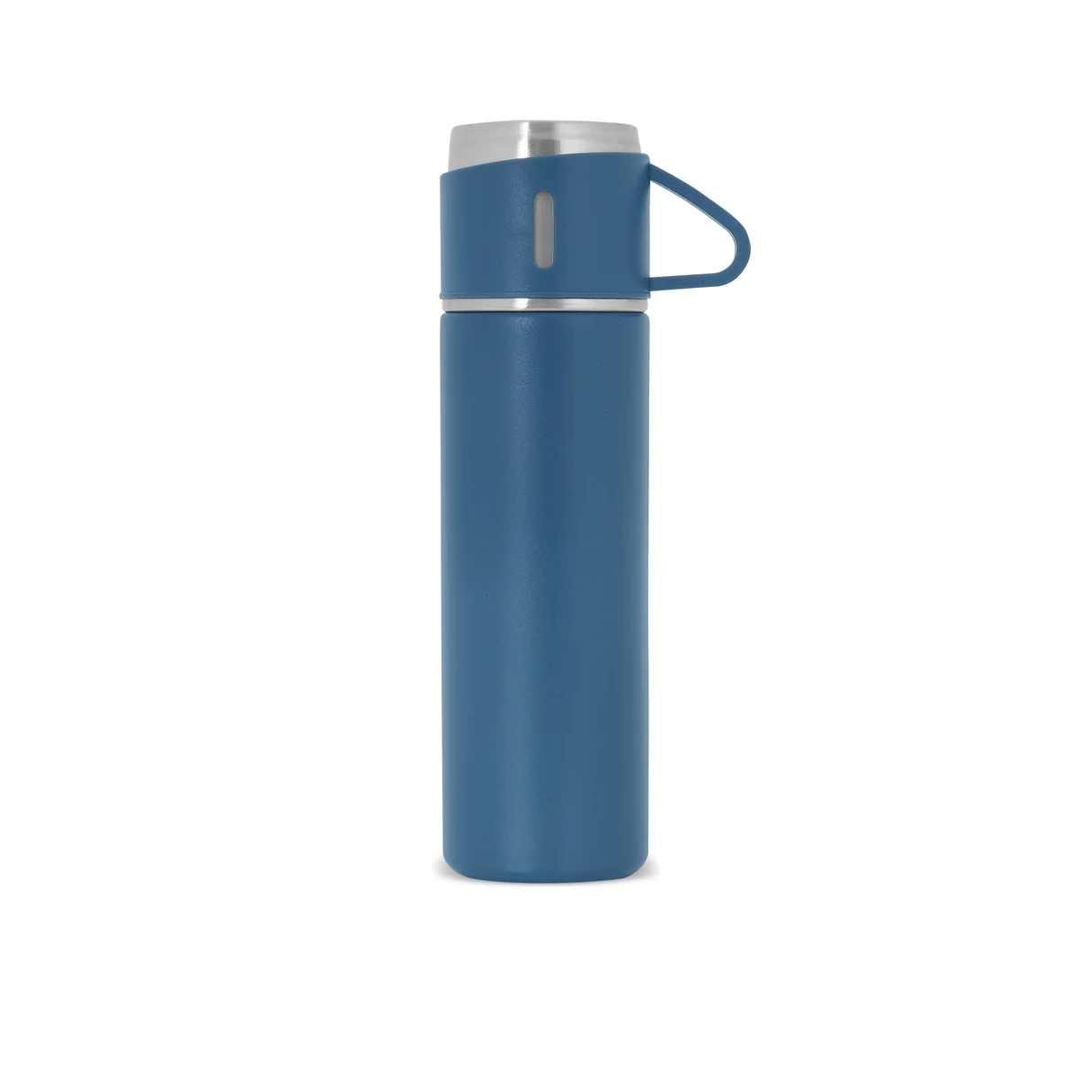 Pratik Kullanımlı Mavi Çelik Termos 500 ml