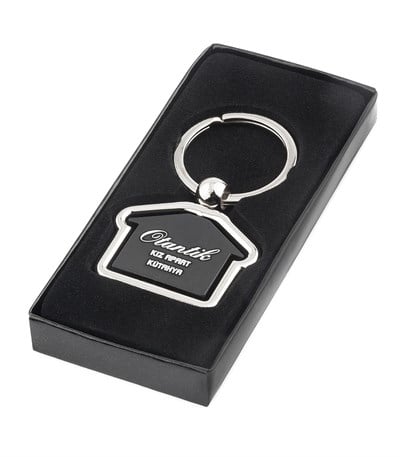 Promosyon Metal Siyah Ev Anahtarlık