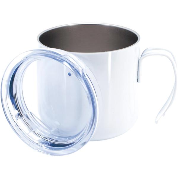 Şeffaf Kapaklı Beyaz Bardak Termos 240 ml