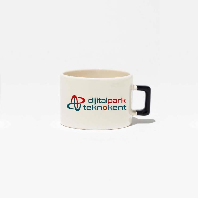Seramik Lacivert Kulplu Nescafe Fincanı