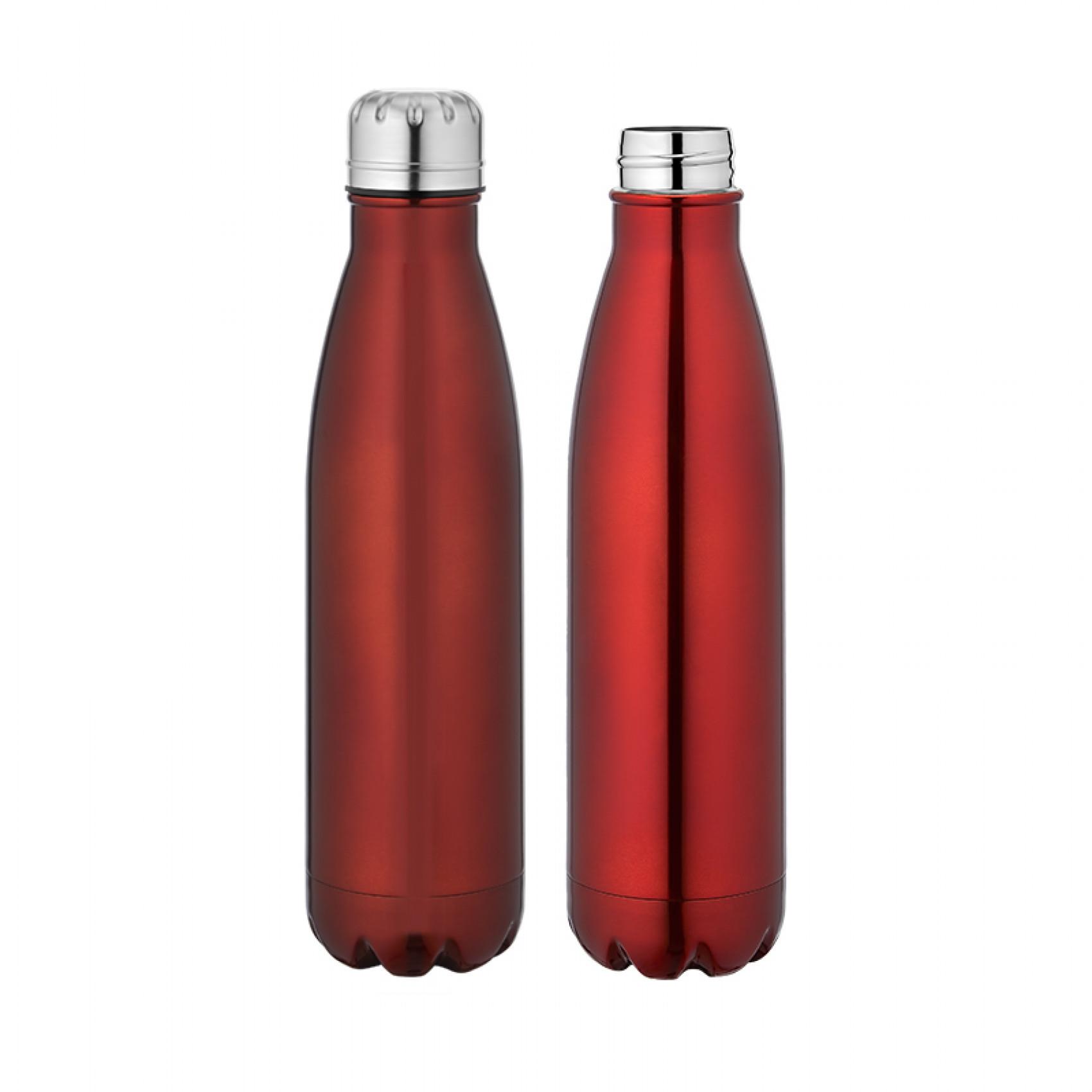 Şişe Görünümlü Kırmızı Çelik Termos 500 ml