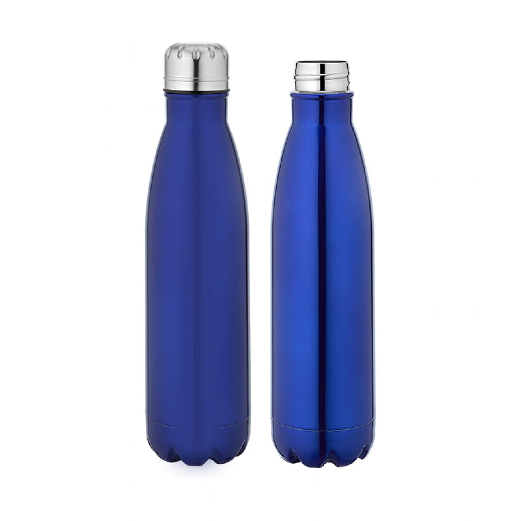 Şişe Görünümlü Mavi Çelik Termos 500 ml