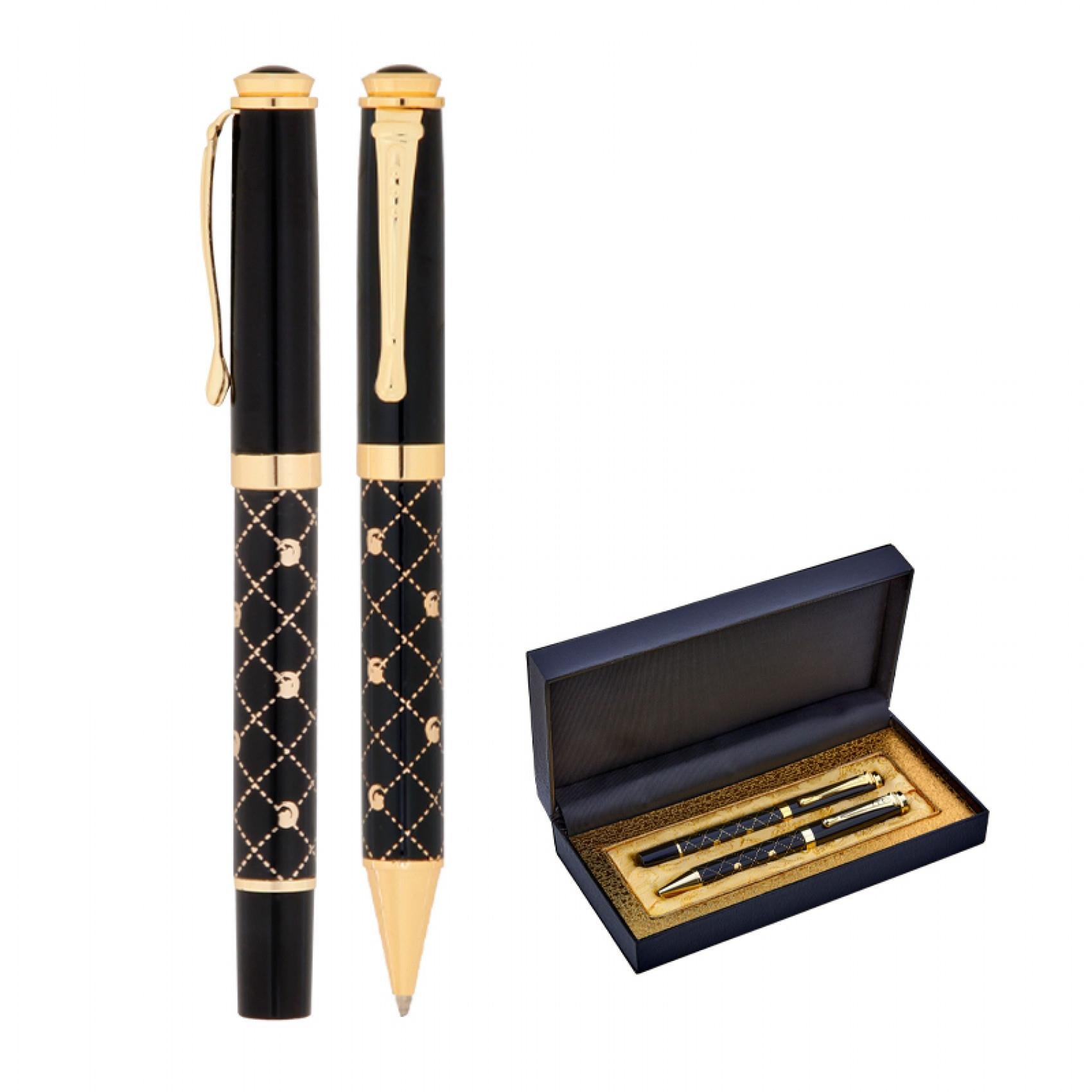 Siyah-Gold Metal Roller&Tükenmez Kalem Seti