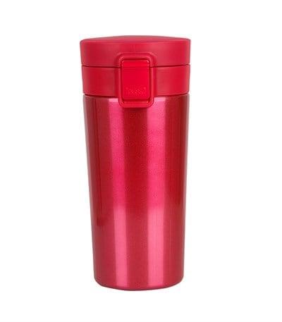 Tuş Mekanizmalı Kırmızı Çelik Termos 350 ml
