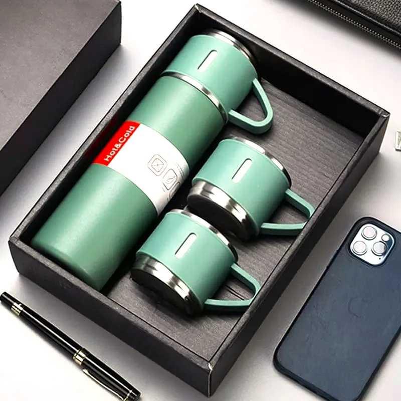 Yeşil 3'lü Çelik Termos Set 500 ml 