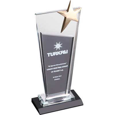 Yıldızlı Kristal Plaket M8