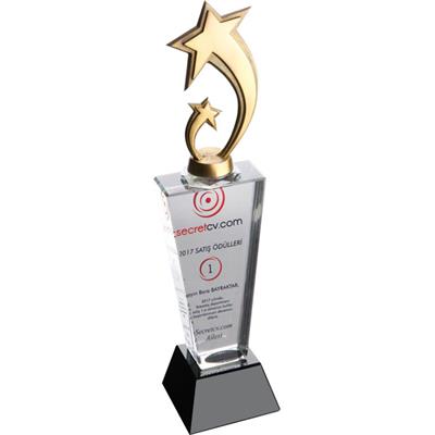 Yıldızlı Kristal Plaket M9