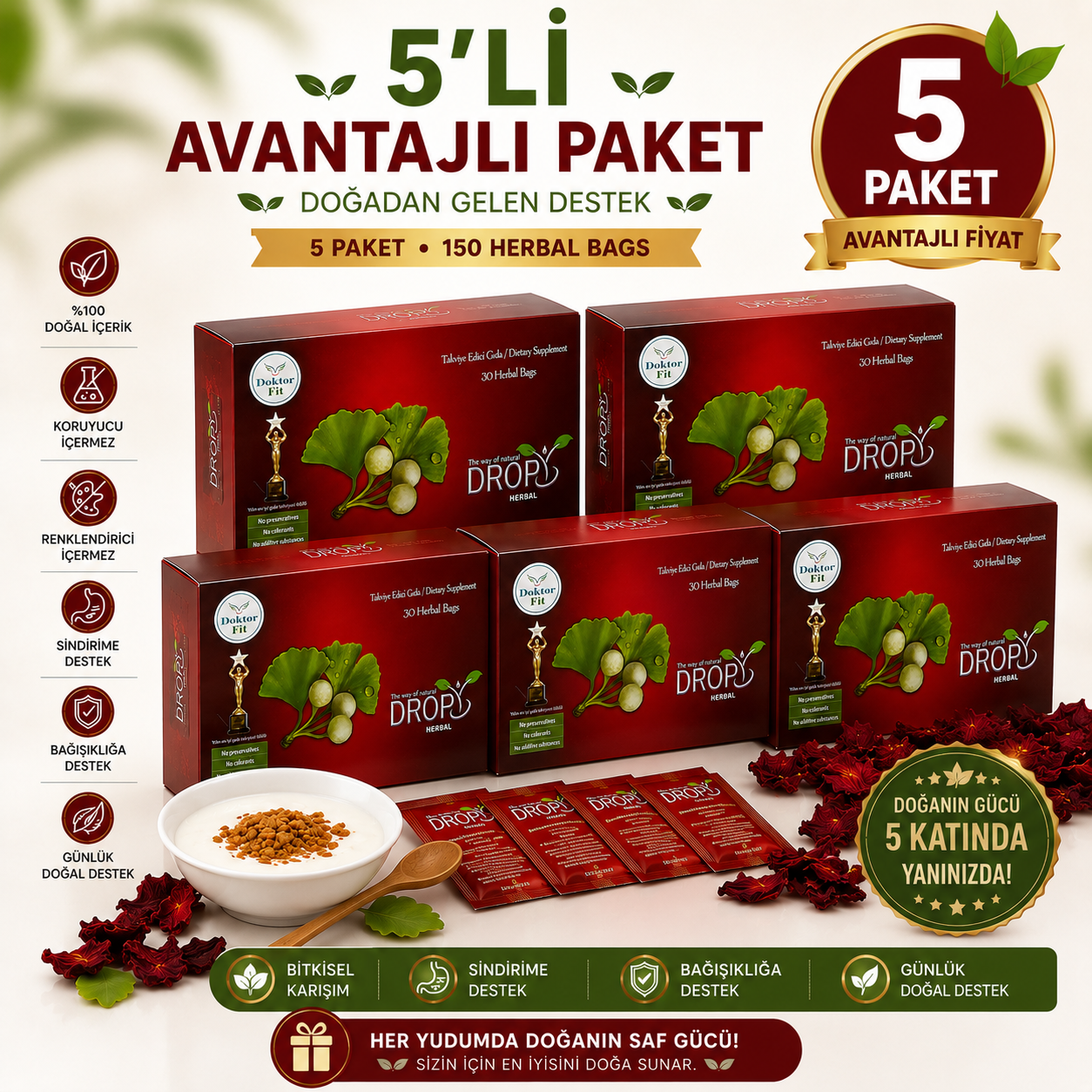 5 Paket Dropy Herbal 