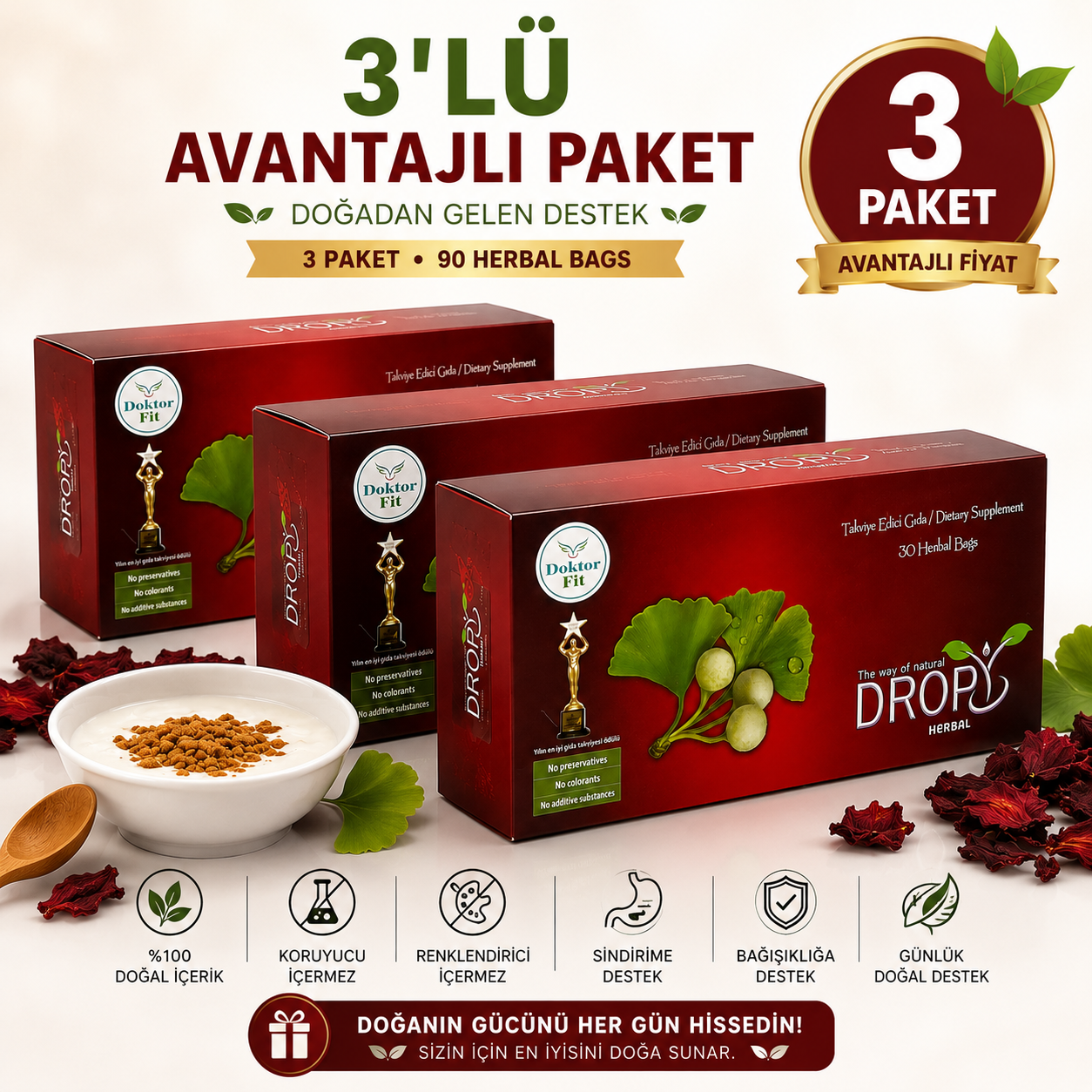 3 Paket Dropy Herbal