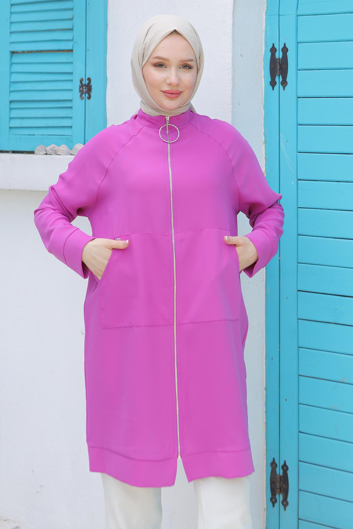 ARMİNE TREND Fermuarlı Sırtı Yıldız Detaylı Tunik Fuşta 24YT560 ARMİNE TREND Fermuarlı Sırtı Yıldız Detaylı Tunik Fuşta 24YT560