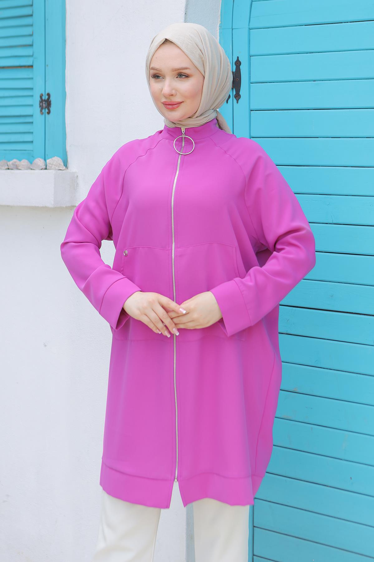 ARMİNE TREND Fermuarlı Sırtı Yıldız Detaylı Tunik Fuşta 24YT560 ARMİNE TREND Fermuarlı Sırtı Yıldız Detaylı Tunik Fuşta 24YT560