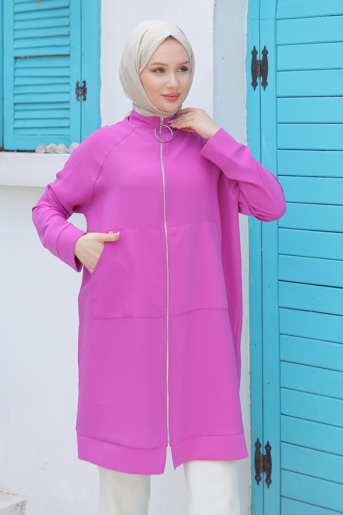 ARMİNE TREND Fermuarlı Sırtı Yıldız Detaylı Tunik Fuşta 24YT560 ARMİNE TREND Fermuarlı Sırtı Yıldız Detaylı Tunik Fuşta 24YT560