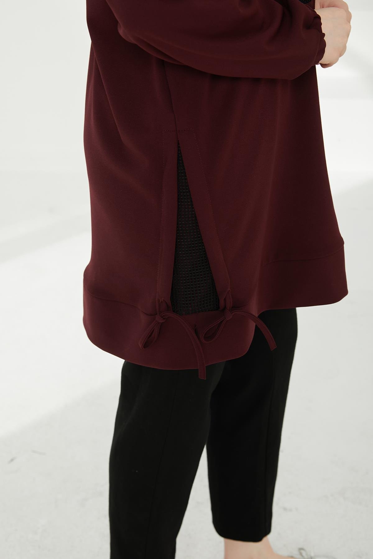 ARMİNE TREND Yarım Fermuarlı File Detaylı Tunik-Bordo 24KT434 ARMİNE TREND Yarım Fermuarlı File Detaylı Tunik-Bordo 24KT434