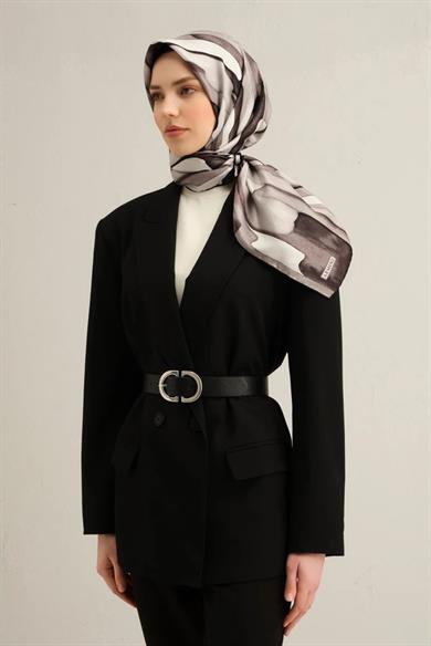 Armine Desenli Saf İpek Twill Eşarp 9306--03