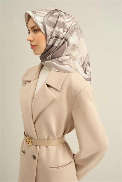 Armine Desenli Saf İpek Twill Eşarp 9315--85