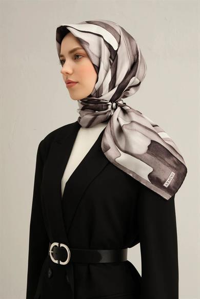 Armine Desenli Saf İpek Twill Eşarp 9306--03