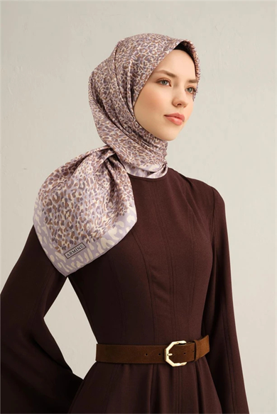 Armine Desenli Saf İpek Twill Eşarp 9352--04