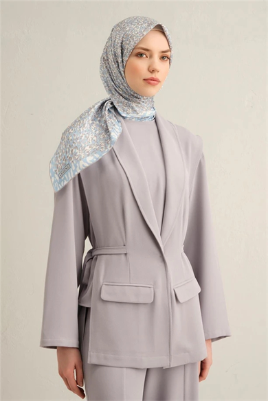 Armine Desenli Saf İpek Twill Eşarp 9352--06
