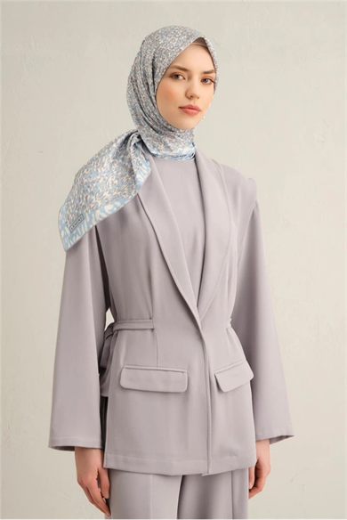 Armine Desenli Saf İpek Twill Eşarp 9352--06