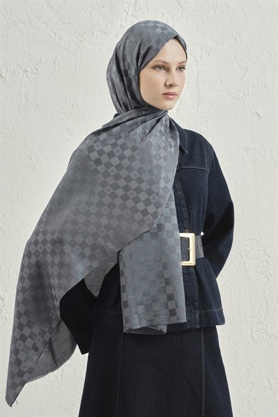 Armine Elegance İpek Pamuk Dama Şal 19