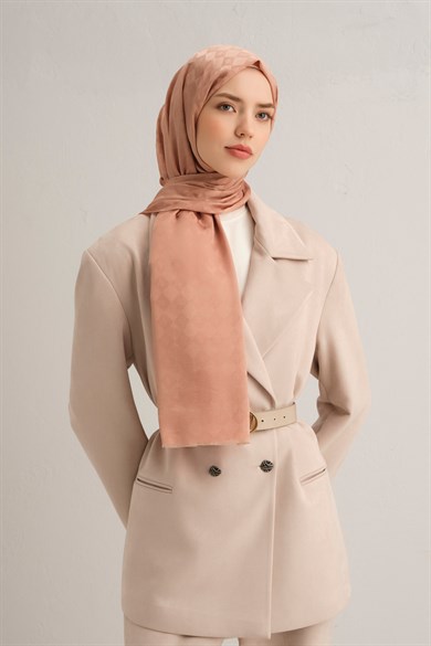 Armine Elegance İpek Pamuk Kare Monogram Şal 10694