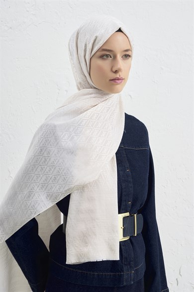 Armine Elegance İpek Pamuk Monogram Şal 17