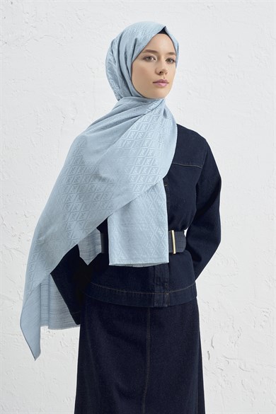 Armine Elegance İpek Pamuk Monogram Şal 55